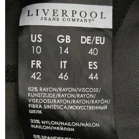 Liverpool Plaid Dress Pants Slim Tapered Stretch Trouser Size 10 - Picture 5 of 9